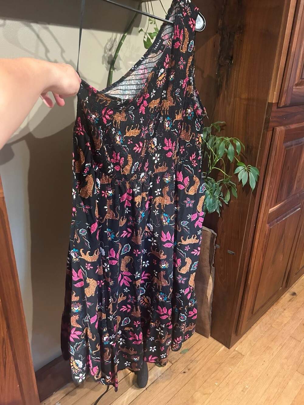 Torrid One Shoulder Leopard Floral Dress
